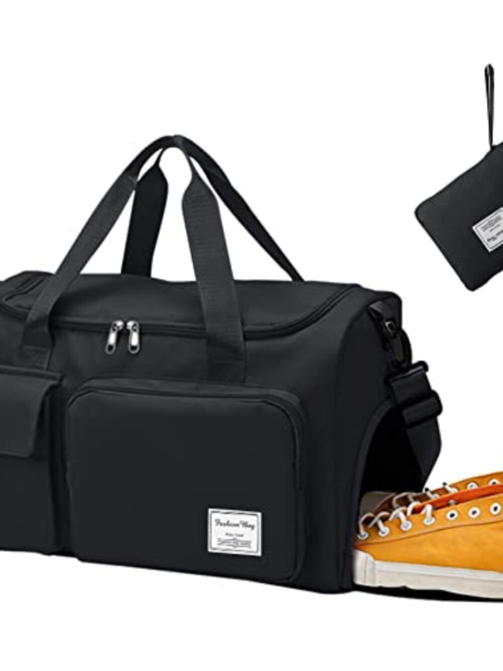 Waterproof Nylon Foldable Duffle Bag with Shoe Compartment